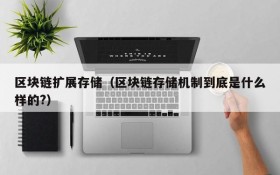 区块链扩展存储(区块链存储机制到底是什么样的?)