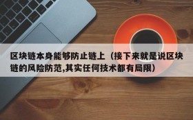 区块链本身能够防止链上(接下来就是说区块链的风险防范,其实任何技术都有局限)